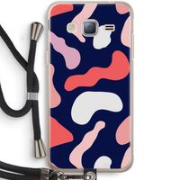 Memphis Shapes Pink: Samsung Galaxy J3 (2016) Transparant Hoesje met koord