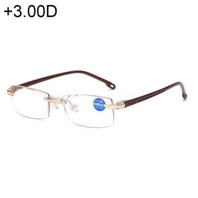Montuurloze Anti Blue-ray Blue Film lenzen de bril +3.00D(Brown)