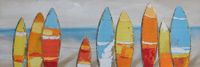 Schilderij - Handgeschilderd - Surfborden 150x60cm - thumbnail