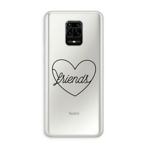 Friends heart black: Xiaomi Redmi Note 10 Lite Transparant Hoesje