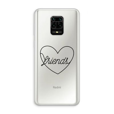 Friends heart black: Xiaomi Redmi Note 10 Lite Transparant Hoesje