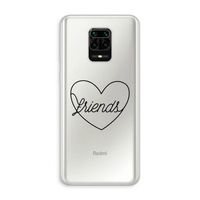 Friends heart black: Xiaomi Redmi Note 10 Lite Transparant Hoesje