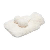 Warmwater kruik - creme - met hoes - fluffy pluche - 280 ml