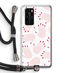 Hands pink: Huawei P40 Transparant Hoesje met koord