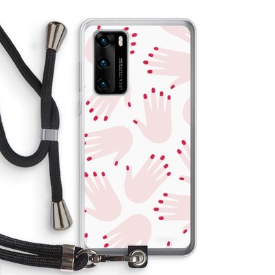 Hands pink: Huawei P40 Transparant Hoesje met koord