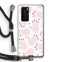 Hands pink: Huawei P40 Transparant Hoesje met koord