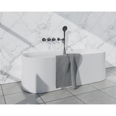 Fortifura Nebbio Badcombinatie-set - thermostaatkraan - inbouwdeel - 2x uitbreiding inbouwdeel - wandaansluitbocht - metalen doucheslang - ronde handdouche - uitloop - gunmetal SW1183068 2x SW1183076 2x SW1183081 SW766536 SW706