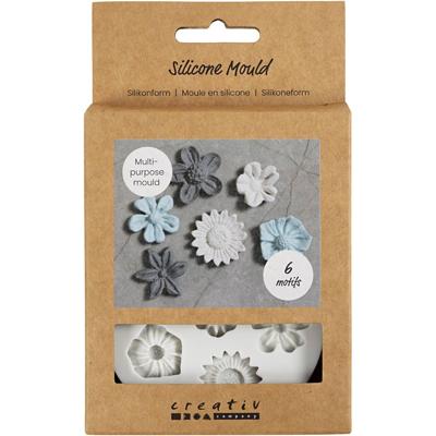Creativ Company Siliconen vormen, bloem, h: 0,5 cm, l: 1,5-2,5 cm, 1 stuk