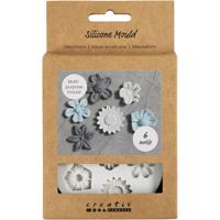 Creativ Company Siliconen vormen, bloem, h: 0,5 cm, l: 1,5-2,5 cm, 1 stuk