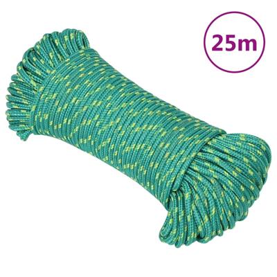 VidaXL Boottouw 5 mm 25 m polypropyleen groen