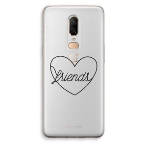 Friends heart black: OnePlus 6 Transparant Hoesje