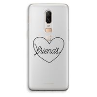 Friends heart black: OnePlus 6 Transparant Hoesje