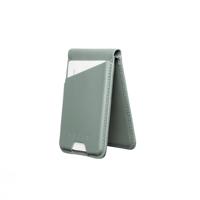 Mujjo Magsafe lederen card portomonee stand - Green Smoke