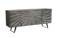 Massief houten dressoir HURRICANE 175cm grijs acacia 3D-ontwerp - 44390 - thumbnail