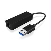 ICY BOX IB-AC501a, USB 3.0 (Type-A) zu Gigabit Ethernet Lan Adapter, schwarz Netwerkadapter LAN (10/100/1000 MBit/s), USB-A 2.0, USB-A 3.2 Gen 1