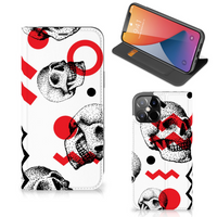 Mobiel BookCase iPhone 12 Pro Max Skull Red