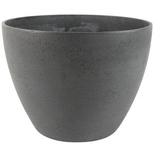 Bloempot/plantenpot van gerecycled kunststof donkergrijs D29 en H22 cm