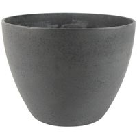 Bloempot/plantenpot van gerecycled kunststof donkergrijs D29 en H22 cm