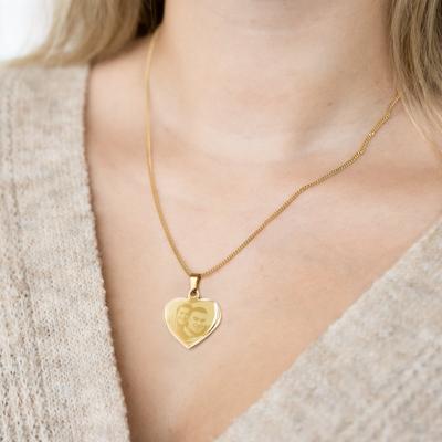 Hart ketting met foto - goud