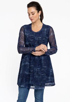 Yoek Tuniek wide bottom DENIM MOUSSE | Blauw | Maat 46/48