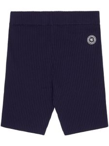 Sporty & Rich short nervuré à patch logo - Bleu