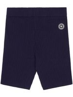 Sporty & Rich short nervuré à patch logo - Bleu