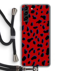 Red Leopard: Samsung Galaxy S21 Plus Transparant Hoesje met koord