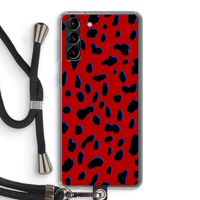 Red Leopard: Samsung Galaxy S21 Plus Transparant Hoesje met koord
