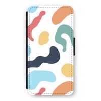 Memphis Shapes Blue: iPhone 11 Flip Hoesje