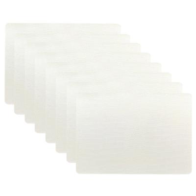 Unique Living placemats Croco lederlook - 8x - 43 x 30 cm - ivoor wit - pvc - tafel onderleggers