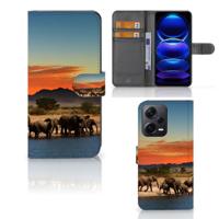 Xiaomi Poco X5 Pro | Note 12 Pro 5G | Telefoonhoesje | Met pasjeshouder | Olifanten