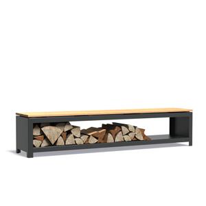 Forno LOGG houtopslag 200 x 40 x 43 cm Zwart