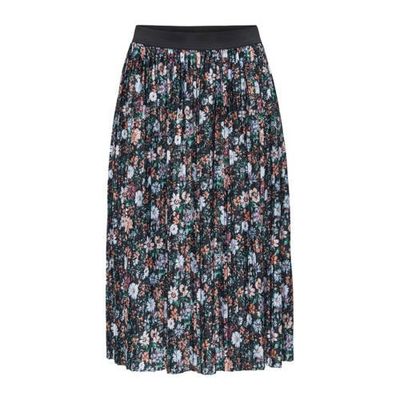 JDY gebloemde plissé rok JDYBOA zwart/lichtblauw/oranje/groen JDY gebloemde plissé rok JDYBOA zwart/lichtblauw/oranje/groen
