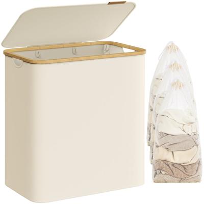 Wasmand met deksel, crèmewit / 150 L