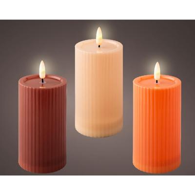 Lumineo Solar kaars kunststof ø7.5x12.5cm