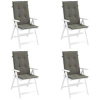 Stoelkussens 4 st hoge rug 120x50x4 cm stof donkergrijs