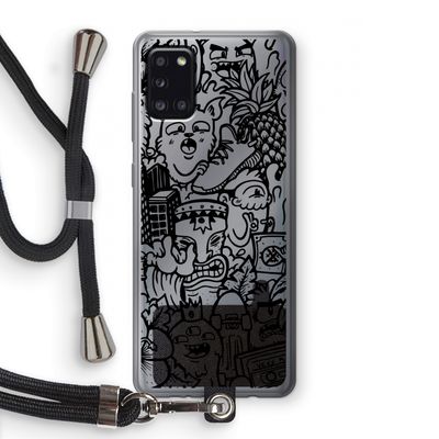 Vexx Black Mixtape: Samsung Galaxy A31 Transparant Hoesje met koord
