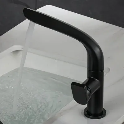 AquaLux Wastafelkraan - Draaibare Luxe Koud-Warm Kraan met Messing Behuizing