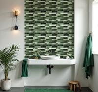 Tegelstickers badkamer rechthoek groen