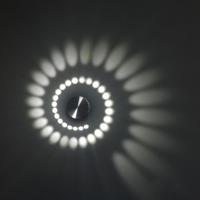3W moderne interieur creatieve spiraal ronde wand lamp voor Club KTV gang gangpad achtergrond wanddecoratie lamp wandmontage (wit licht)