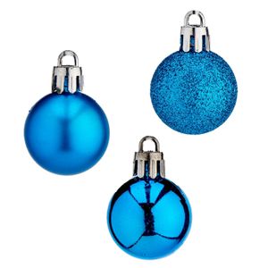 20x stuks kerstballen helder blauw kunststof 3 cm glitter, glans, mat