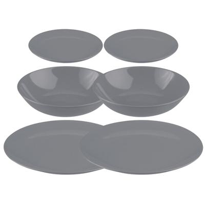 Servies set Colorama uni - 36-delig - grijs - aardewerk dinerservies - tafelservies - 12 personen