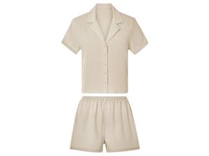 esmara Korte mousseline dames pyjama (Beige, S (36/38))