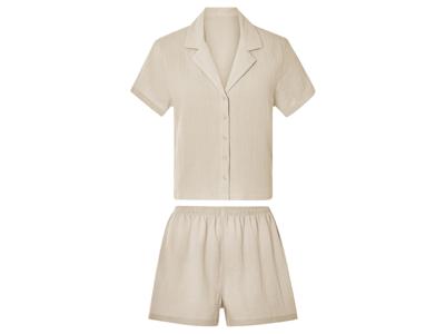 esmara Korte mousseline dames pyjama (Beige, L (44/46))