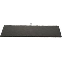Kaarsenbord/plateau zwart leisteen 13 x 40 cm rechthoekig   -