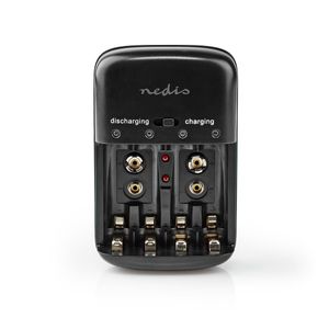 Nedis NiMH-Batterijlader AA / AAA | 1.2 / 9 V DC | 0.2 A | 1 stuks - BACH07 BACH07