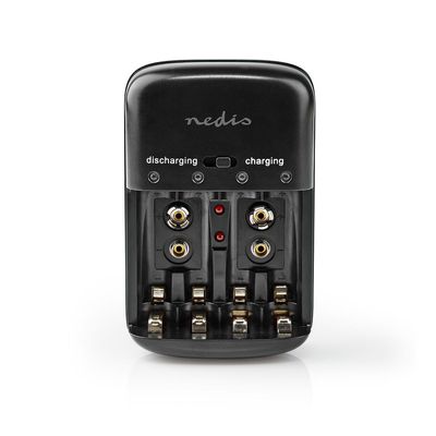 Nedis NiMH-Batterijlader AA / AAA | 1.2 / 9 V DC | 0.2 A | 1 stuks - BACH07 BACH07