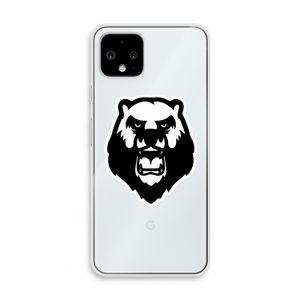 Angry Bear (white): Pixel 4 Transparant Hoesje