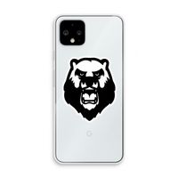 Angry Bear (white): Pixel 4 Transparant Hoesje