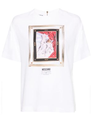 Moschino chemise imprimée en soie - Blanc